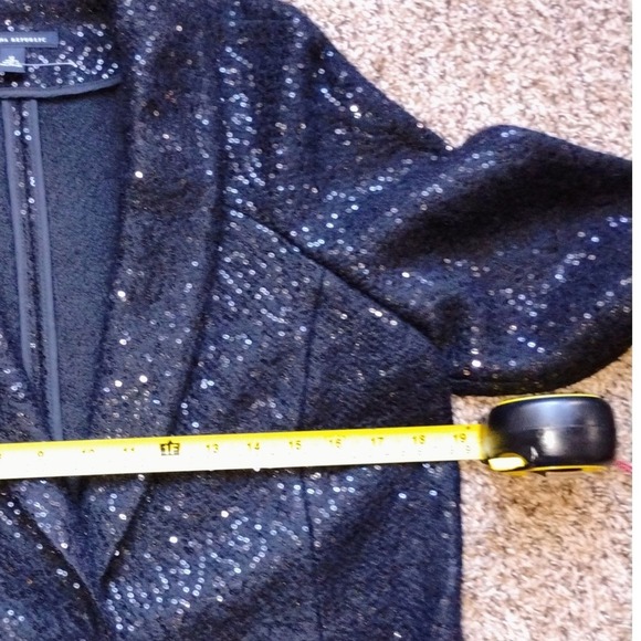 NEW Banana Republic Wool-Blend Blazer SIZE 12 BLACK Holiday Sparkle, VINTAGE - Picture 6 of 6